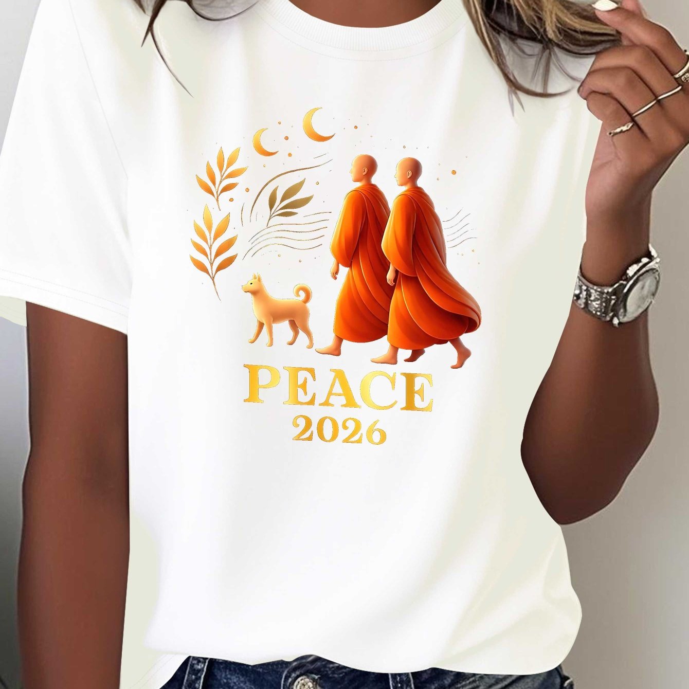 Women’s “Peace” Summer Printed T-Shirt