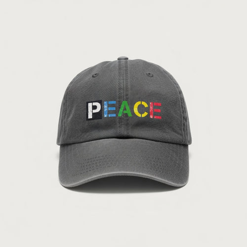 Distressed PEACE Print Unisex Snapback Cap