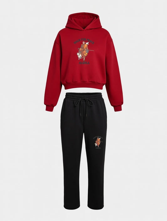 Women’s Survêt Featuring a Monk and Dog Walking Together in Peace