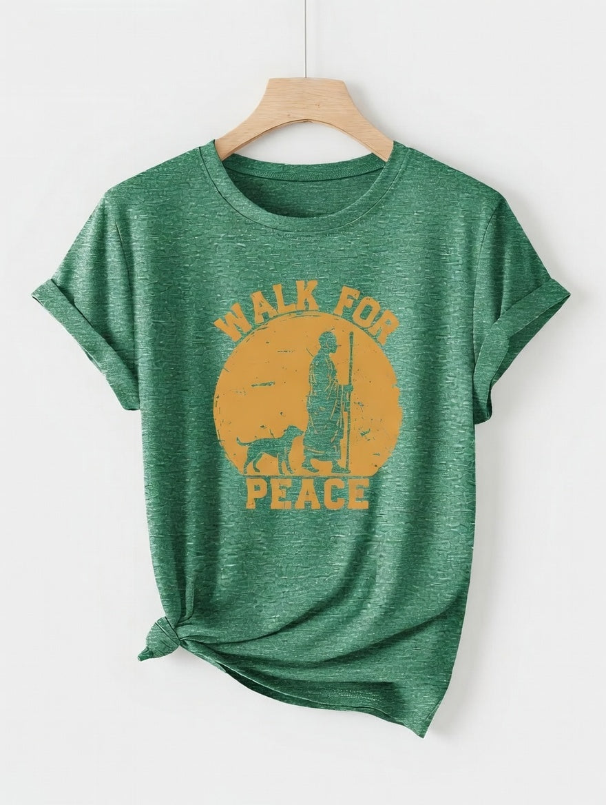 Women’s Vintage “Walk for Peace” Dog Graphic T-Shirt